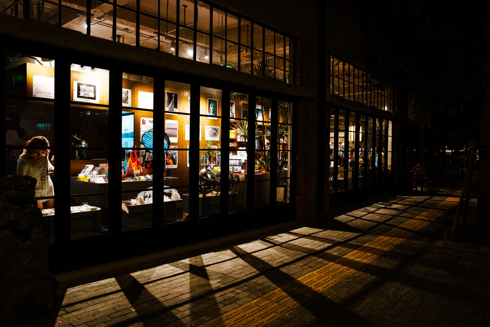 Storefront glass cleaned before opening